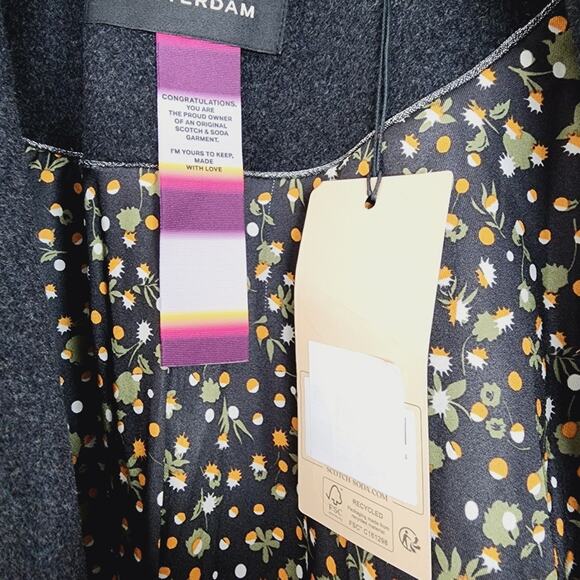 NEW Scotch & Soda Single Breasted Mid Length Wool Blend Coat - Picture 12 of 12